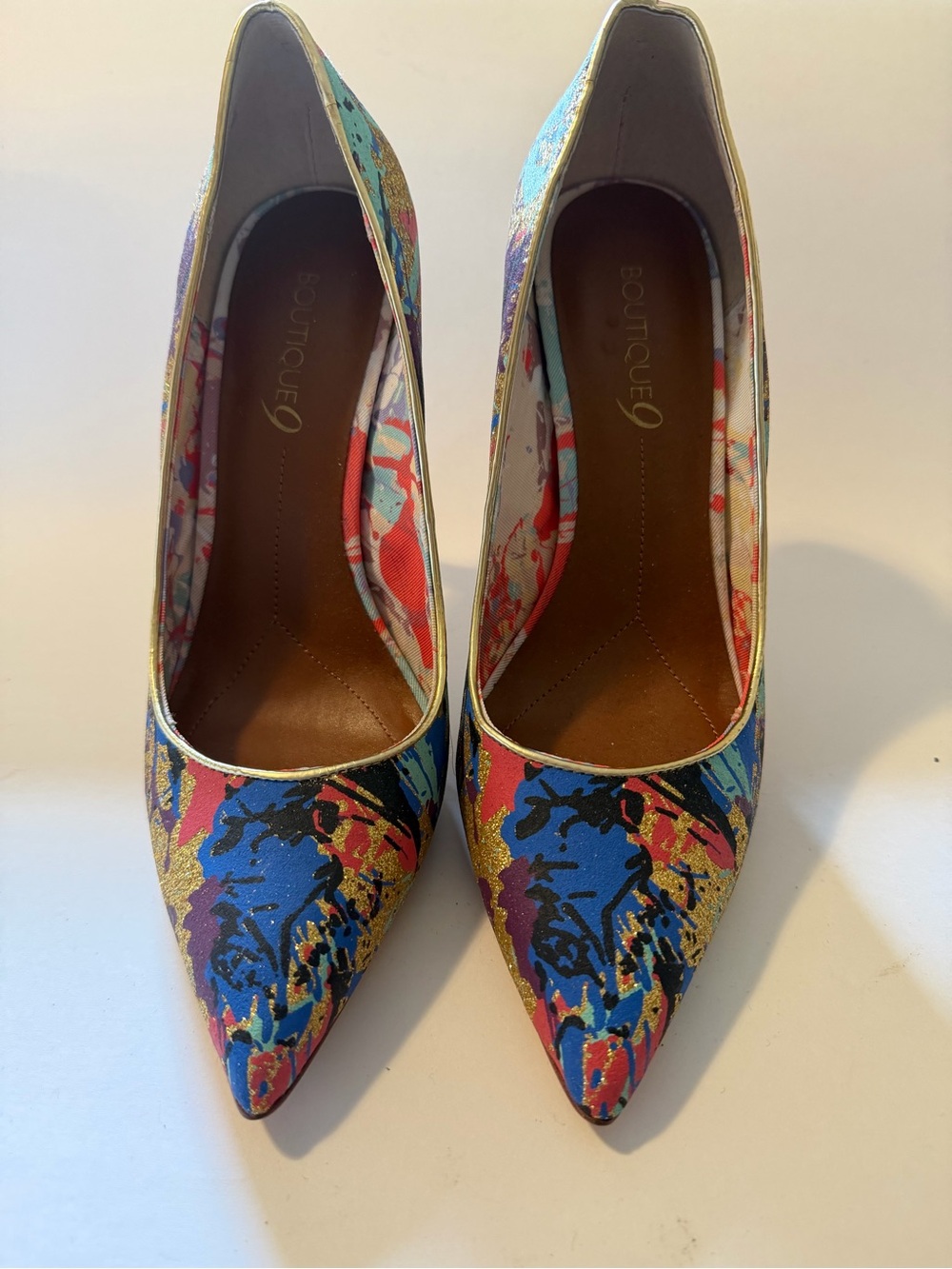 Boutique 9 Multicolor Abstract Print Pointed-Toe Pumps